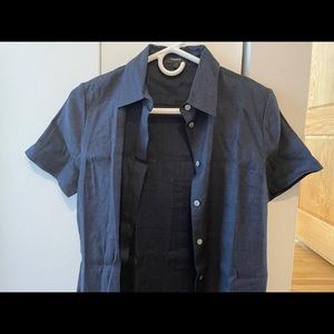 Theory Linen blend shirt dress